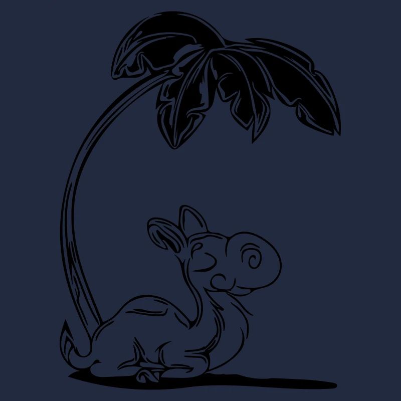 Süsses Kamel unter einer Palme