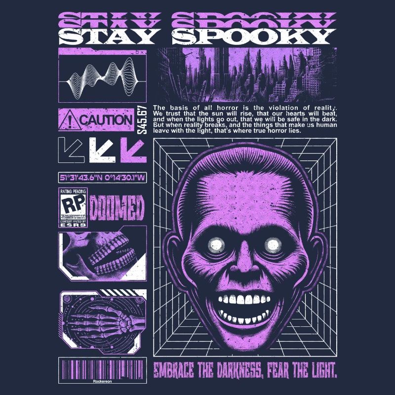 Restez Spooky Ghost Blanc & Lilas Saison d’Halloween