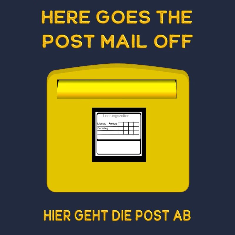 Here goes the post mail off. Hier geht die Post ab