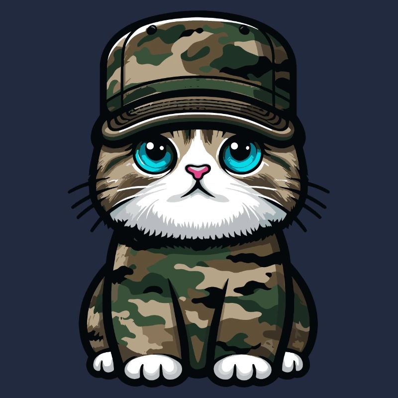 Chat en uniforme militaire