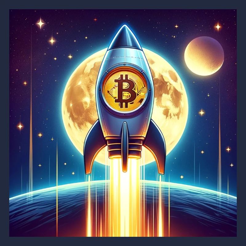 Bitcoin moon rocket
