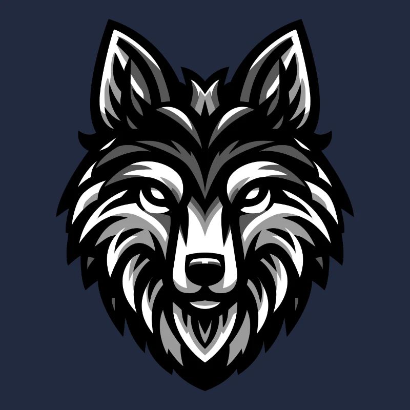 Conception de tête de loup gris