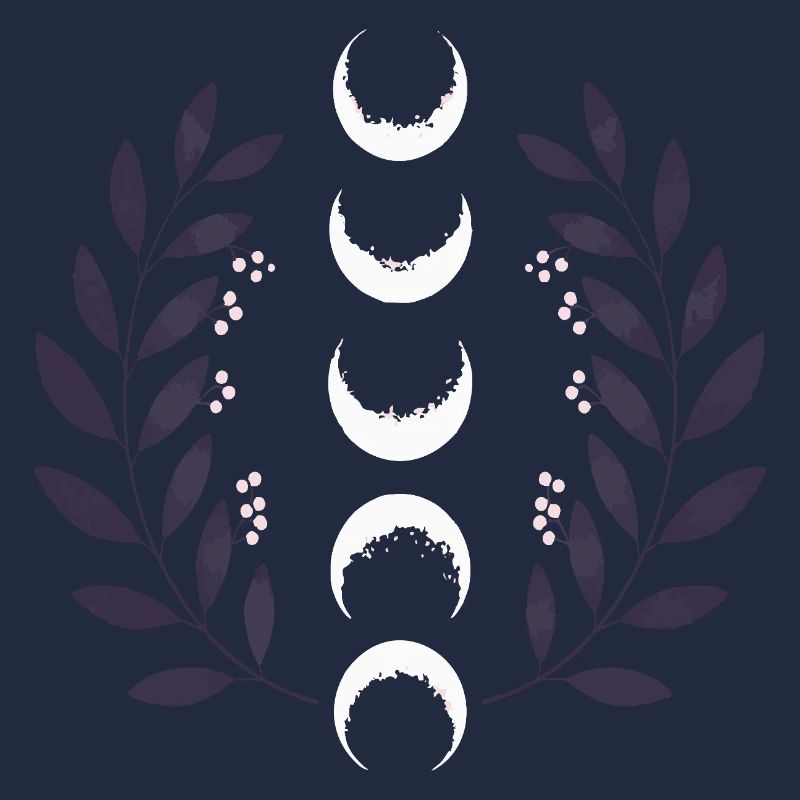 Phase de lune céleste BOHO Fleurs sauvages Zodiaque Sorcière