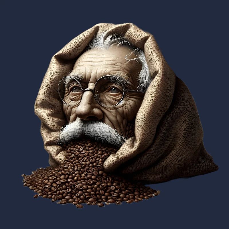 Mann in Kaffeebohnen