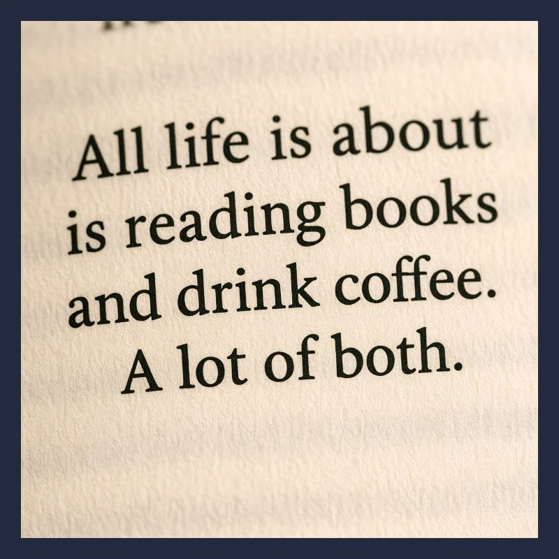 Das Leben dreht sich alles um Bücher und Kaffee