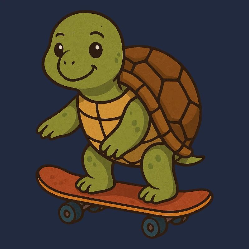 Skater Turtle – Tortue cool sur skateboard