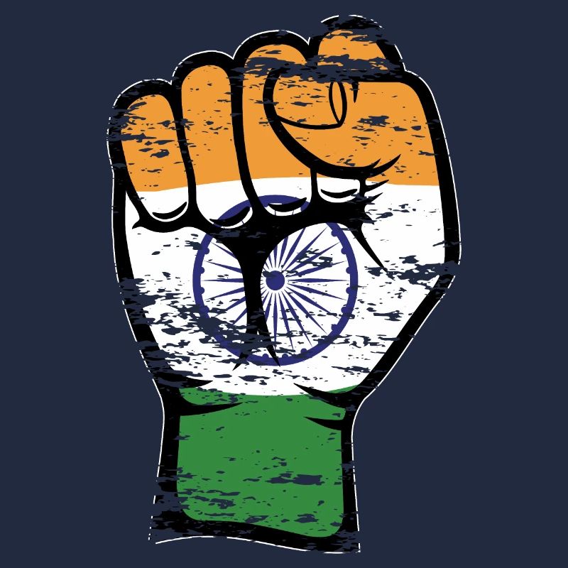 Drapeau de l’Inde Poing Main Symbole utilisé