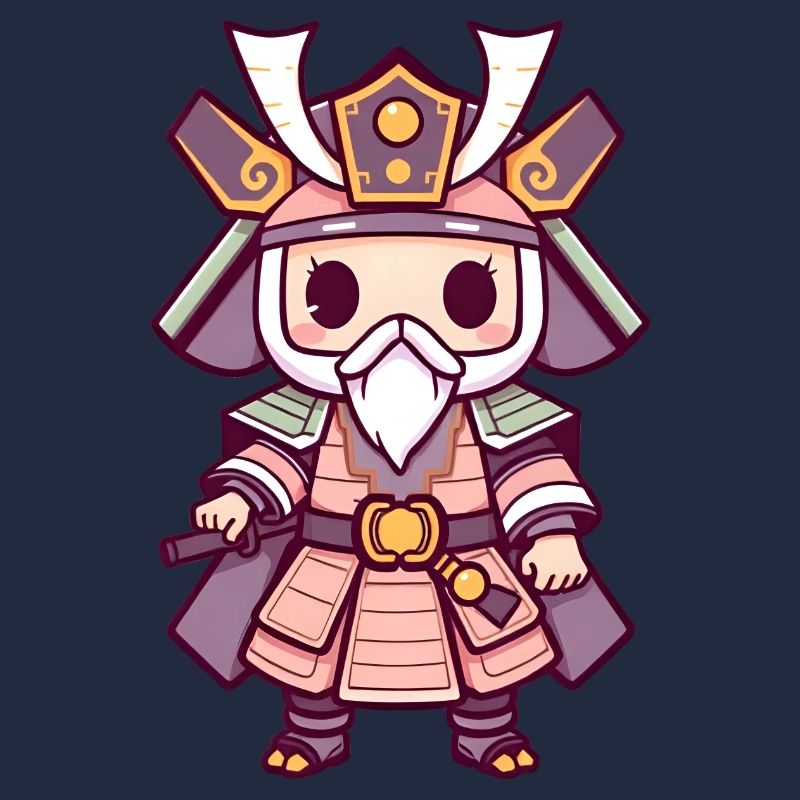 Wise Samurai in Regal Pink Armor
