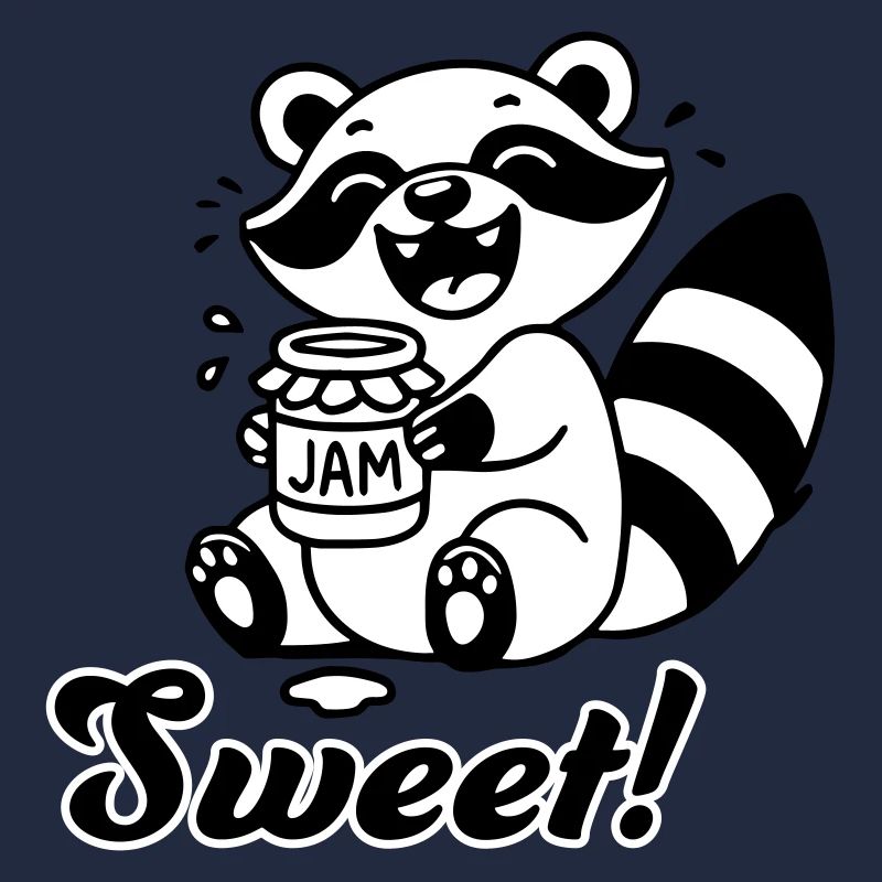 Cute Racoon eating Jam - "Sweet" Design