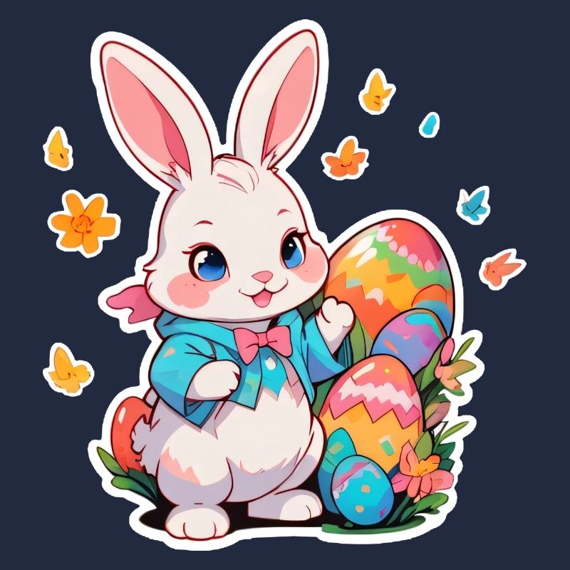 Easter Bunny with Multiple Eggs