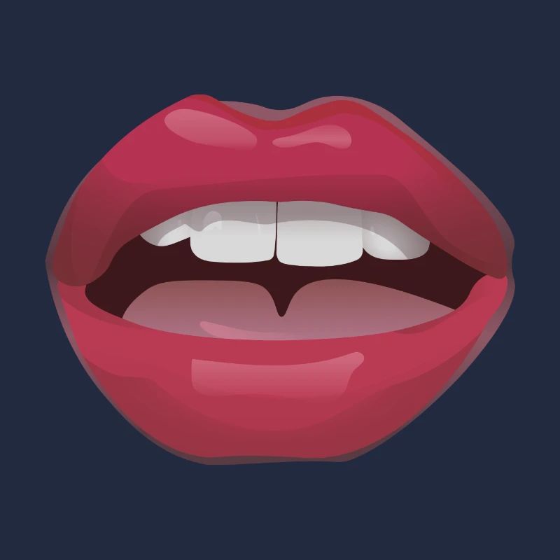 Red lips with teeth