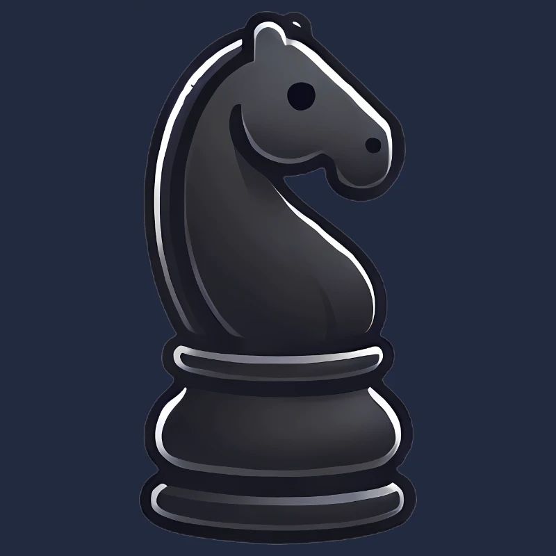 Elegant Black Knight Chess Piece