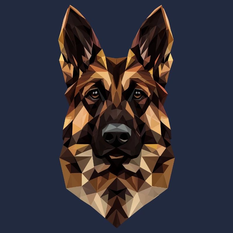 Deutscher Schäferhund Low Poly Design