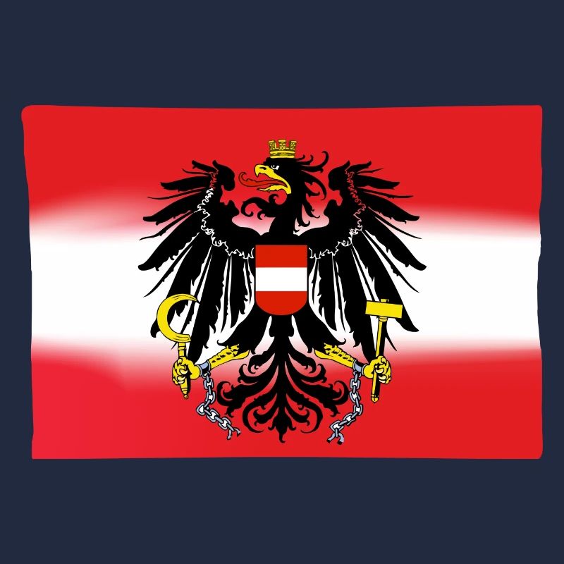 Austria flag with eagle