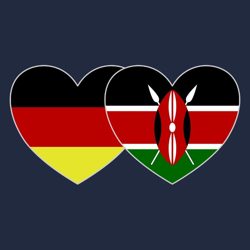 Germany Kenya Flag Heart