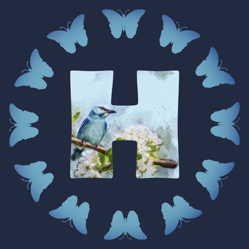 blüten blauer vogel h