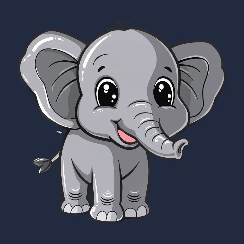 Look mignon de bébé éléphant gris