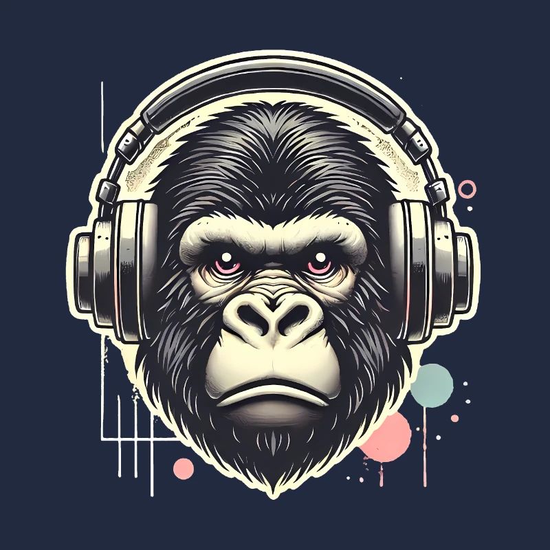 Gorille avec casque Splatter Art
