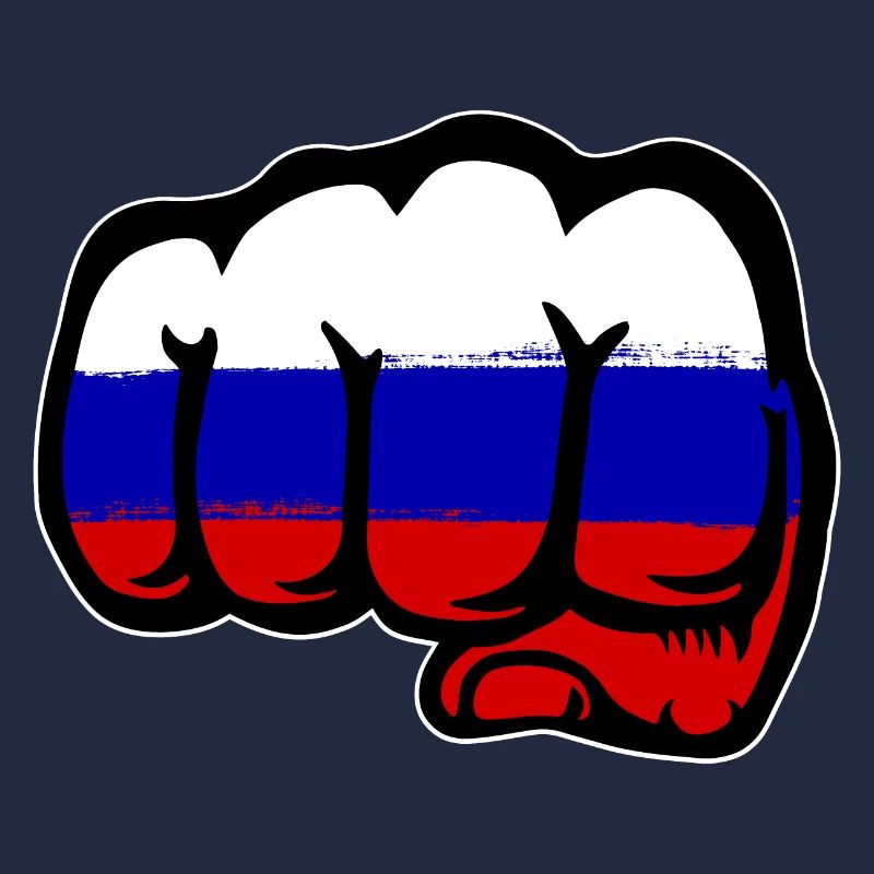 Drapeau de la Russie main poing