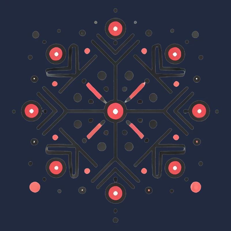 Conception élégante de l’insigne de flocon de neige rouge