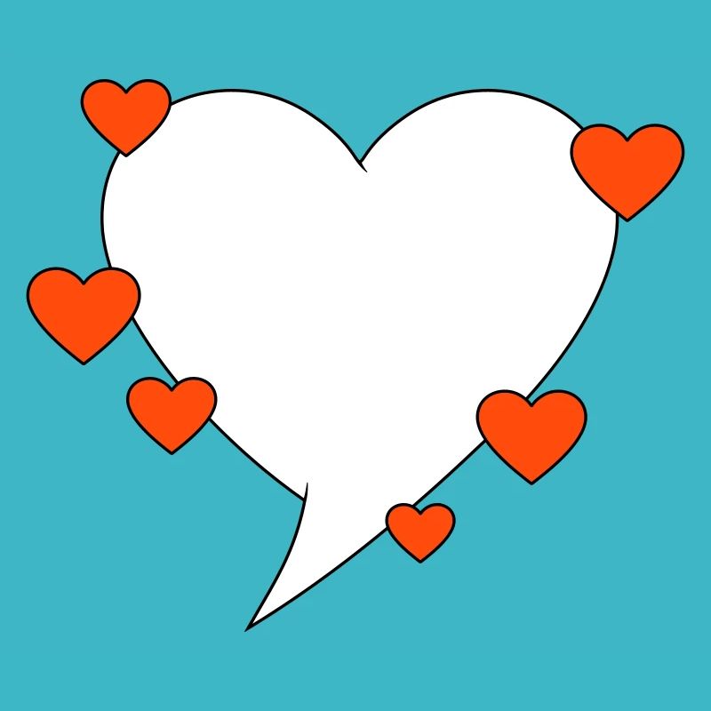 Speech bubble with hearts