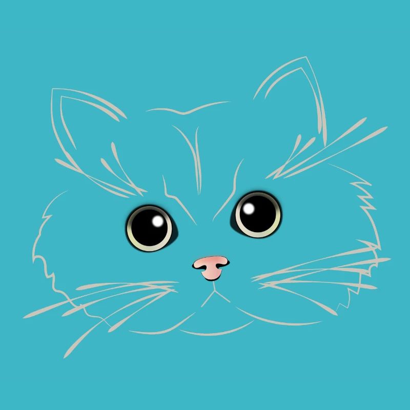 cat eyes with fluffy face