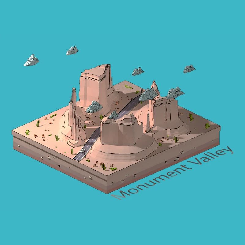 Monument Valley géométrique low poly