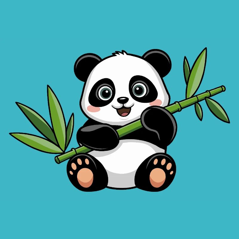 Glücklicher Panda mit Bambus