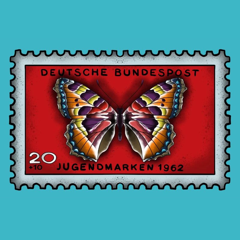 Briefmarke Schmetterling bunt