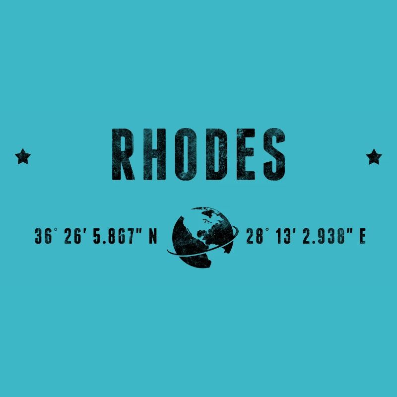 Rhodes Stylized Geographical Coordinates