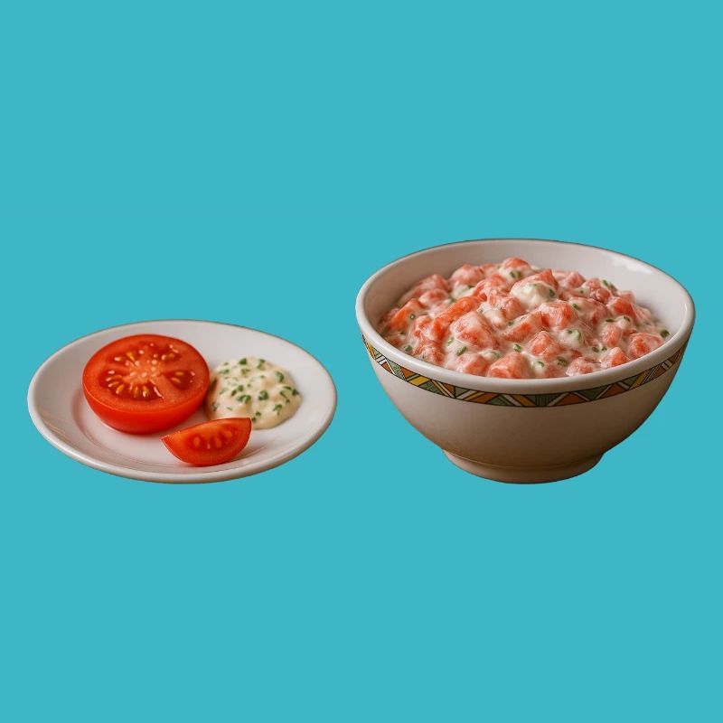 Salade de tomates avec crème sure