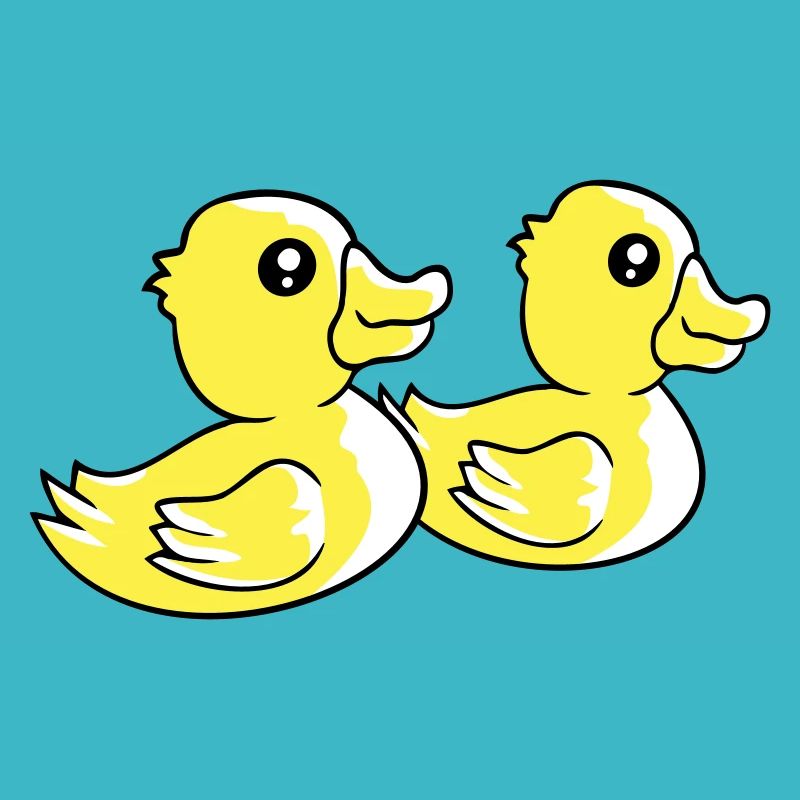 2 canards natation eau couple deux amis équipe