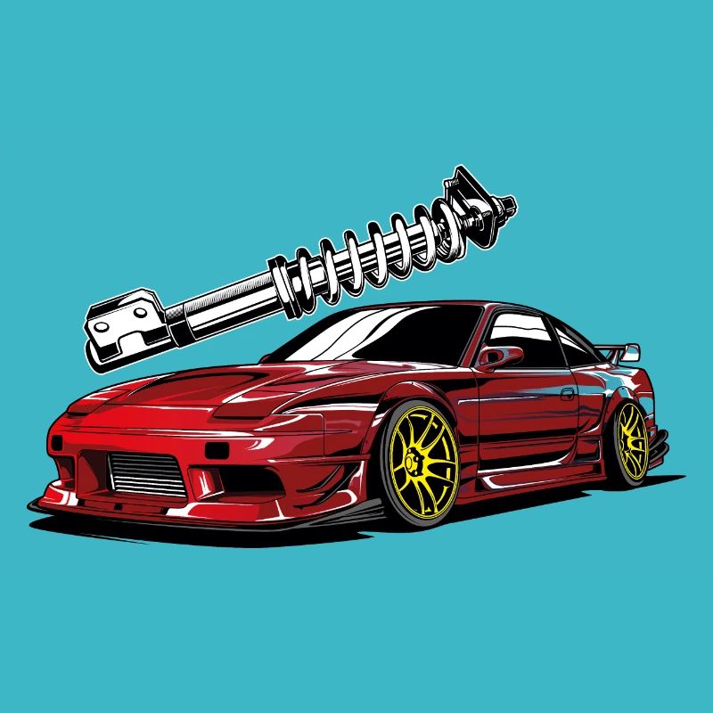 Car with amortisseur
