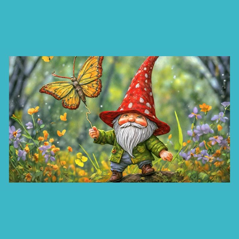 mignon petits gnomes vie quotidienne papillon volant