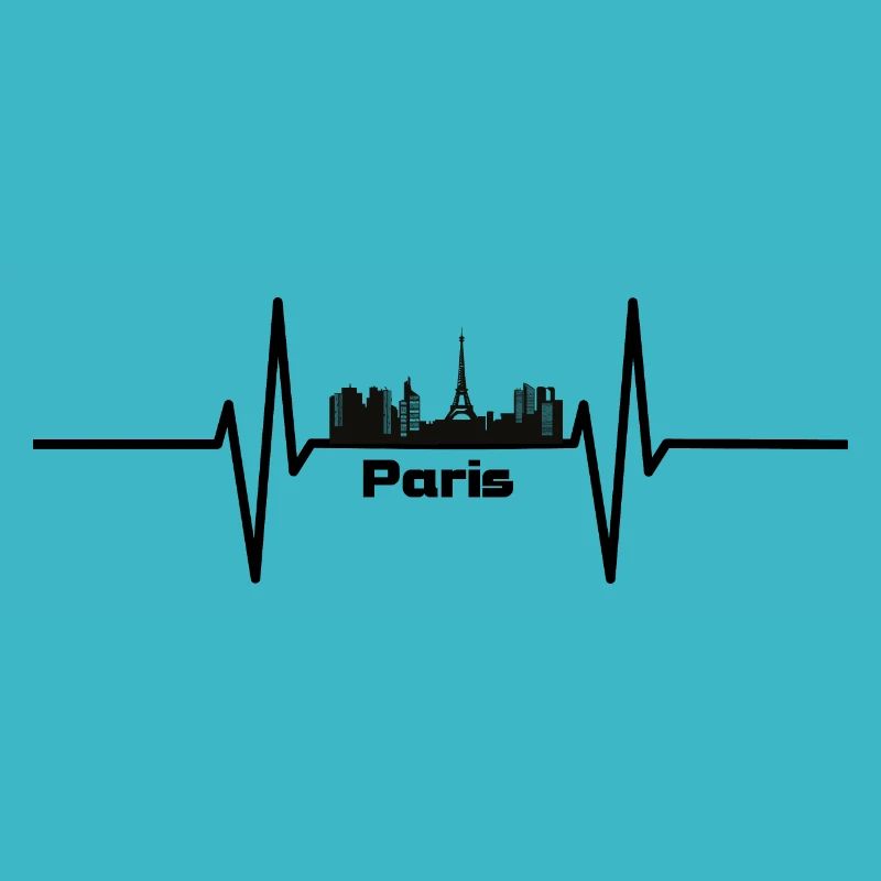 Herzschlag mit Skyline Paris