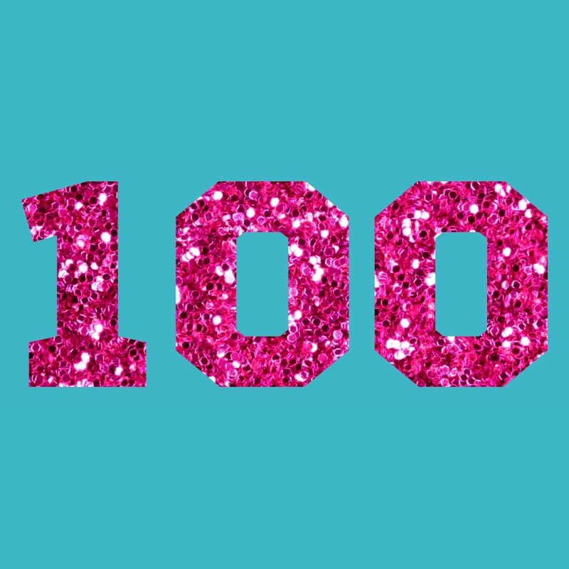 Numéro 100 paillettes rose - 100e anniversaire