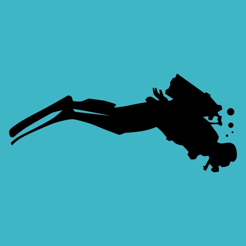 Diver with bubbles underwater