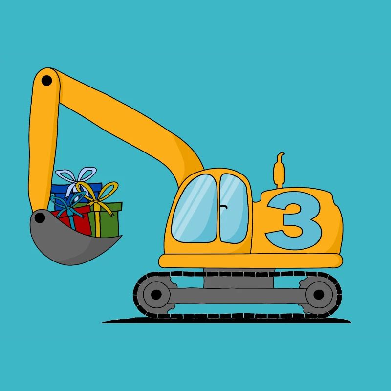 Excavator children 3rd birthday