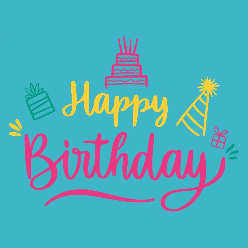 Écriture colorée Joyeux Anniversaire