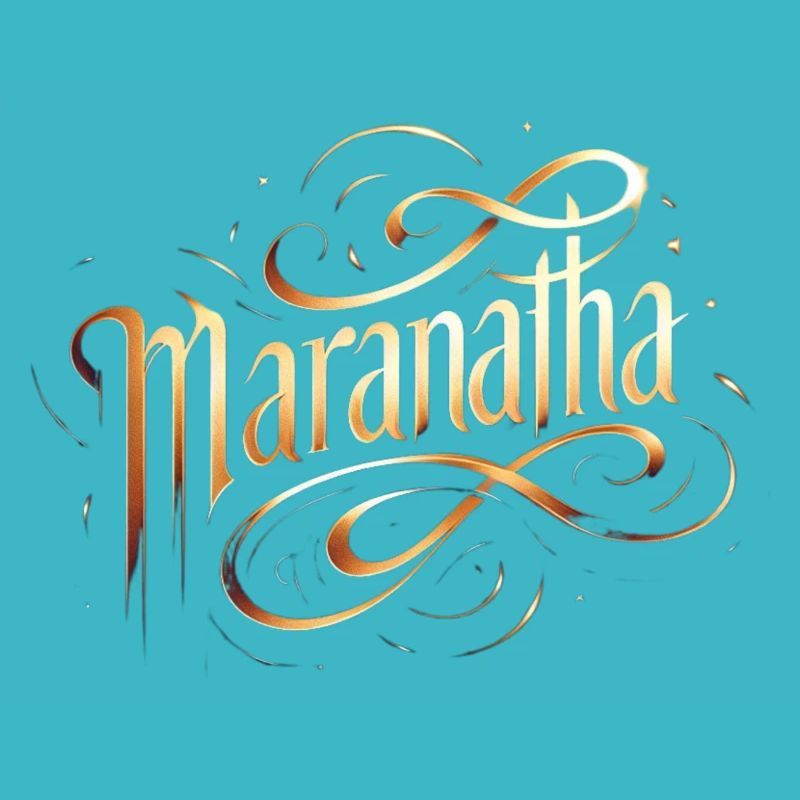 Maranatha Gold Script Swirls