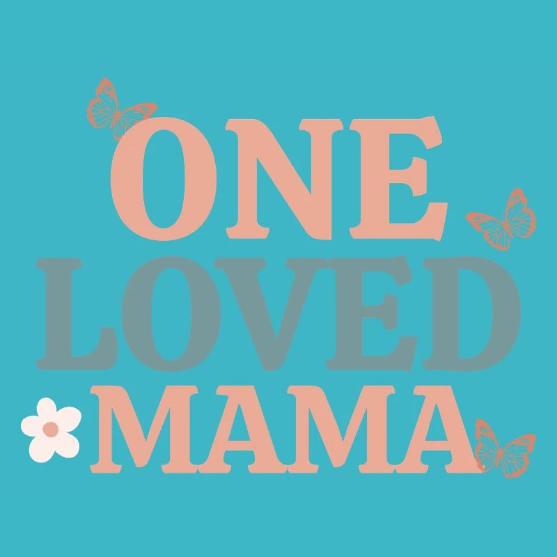 One Loved Mama Retro Butterfly Design