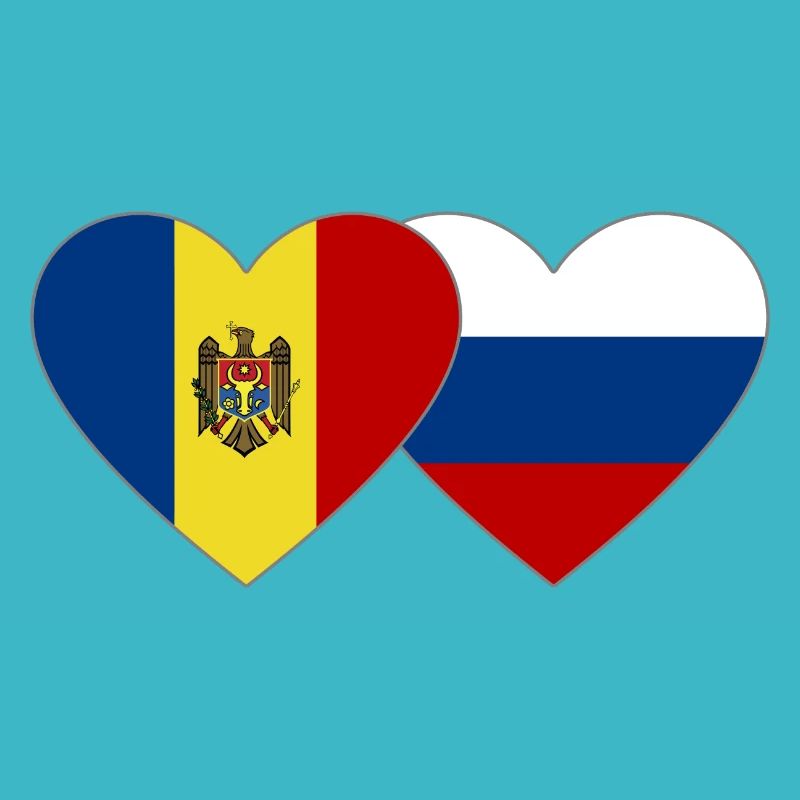 Moldavie Russie Drapeau Coeur
