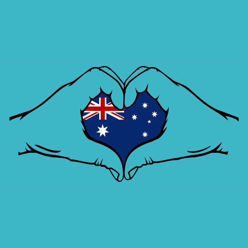 Australien Flagge Herzform