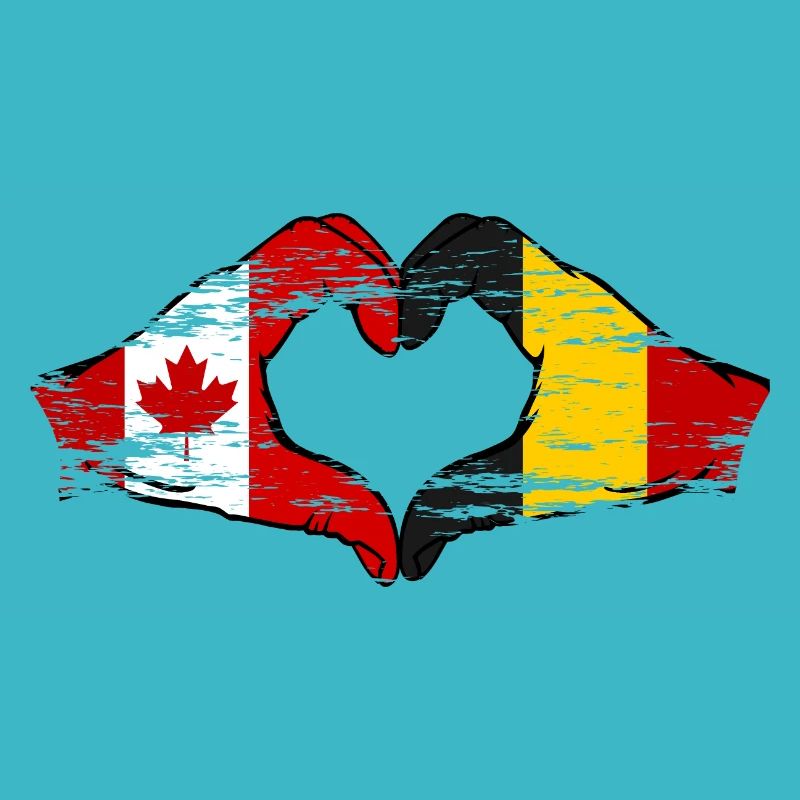 Canada Belgium heart shape with hands used