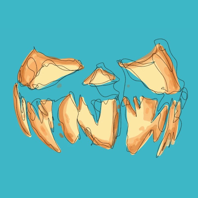 Pumpkin Face Halloween Scribble