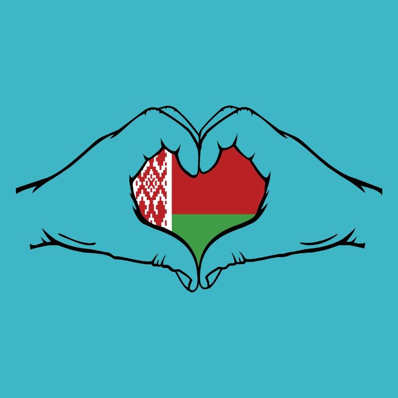 Belarus Flagge Hände Herzform