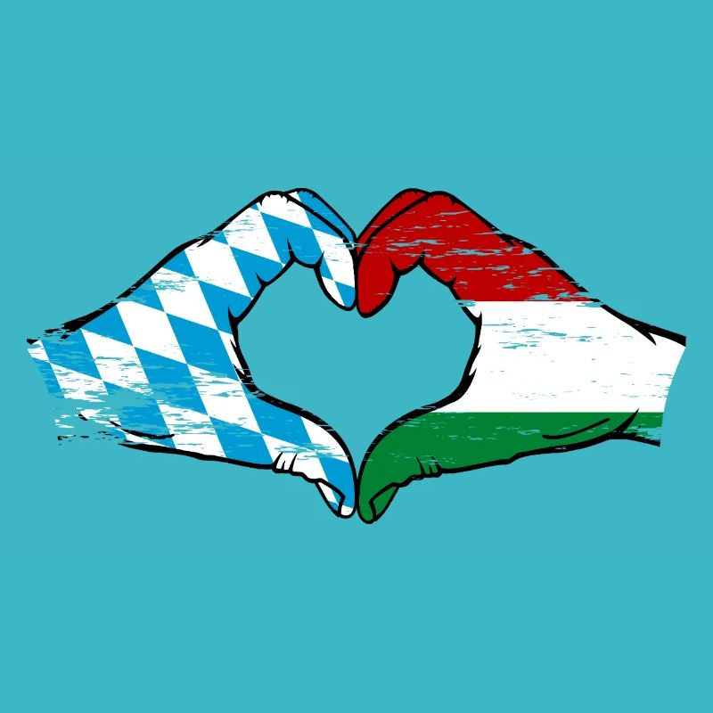 Bavière, Hongrie, Drapeau, Aiguilles, Forme de coeur Utilisé