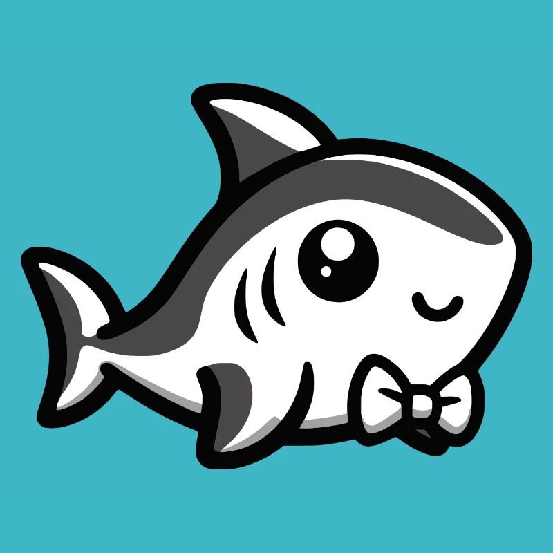 Requin mignon avec nœud papillon