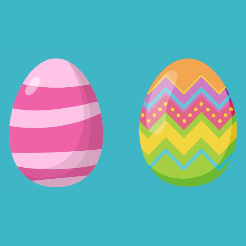 Colorful eggs in a good pose