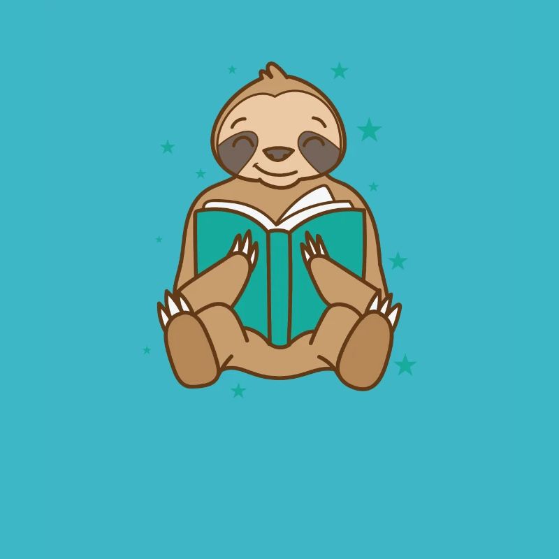Sloth reads book lazy nature